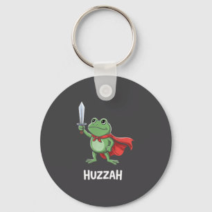 Funny Sword Meme Quote Huzzah Frog Knight Key Ring