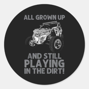 Funny Sxs Design For Men Women Offroading Utv Side Classic Round Sticker