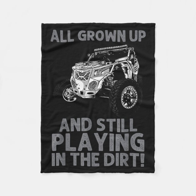 Funny Sxs Design For Men Women Offroading Utv Side Fleece Blanket (Front)