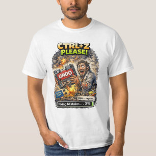Funny System Crash Undo Meme Gamer Programmer T-Shirt