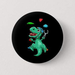 Funny T-rex Bouldering And Climbing Gift 6 Cm Round Badge