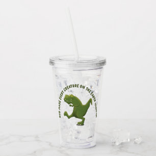 Funny T rex cartoon God made every creature Acrylic Tumbler