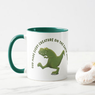 Funny T rex cartoon God made every creature Mug