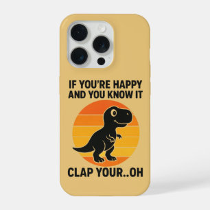 Funny T Rex Clap Your Oh Retro Dinosaur Joke iPhone 15 Pro Case
