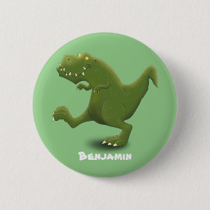 Funny T rex dinosaur cartoon humour 6 Cm Round Badge