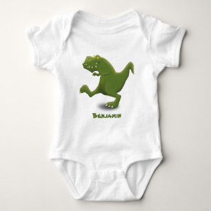 Funny T rex dinosaur cartoon humour Baby Bodysuit