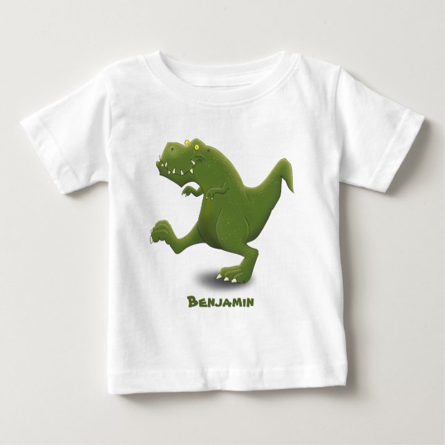 Funny T rex dinosaur cartoon humour Baby T-Shirt (Front)
