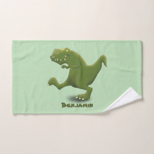 Funny T rex dinosaur cartoon humour Bath Towel Set