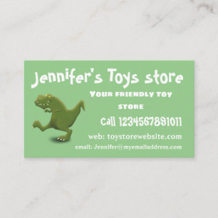 Funny T rex dinosaur cartoon humour Business Card