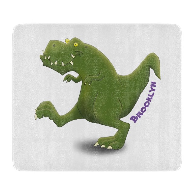 Funny T rex dinosaur cartoon humour Cutting Board (Front)