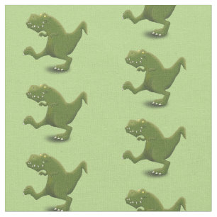 Funny T rex dinosaur cartoon humour Fabric
