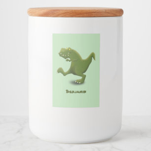 Funny T rex dinosaur cartoon humour Food Label