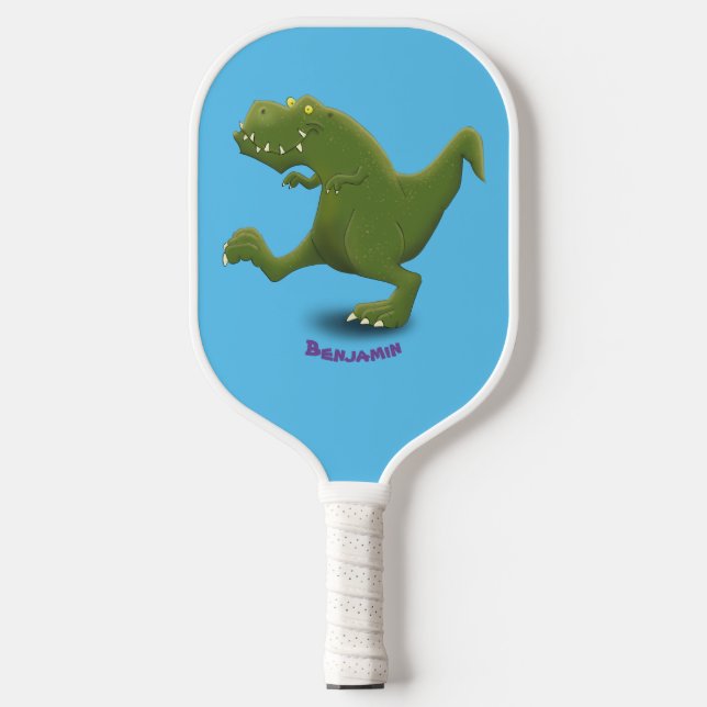 Funny T rex dinosaur cartoon humour  Pickleball Paddle (Front)