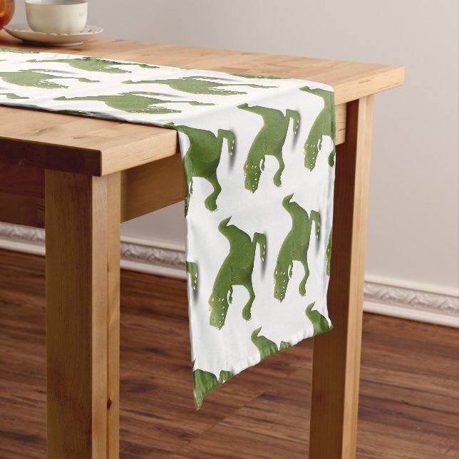 Funny T rex dinosaur cartoon humour Short Table Runner (In Situ)