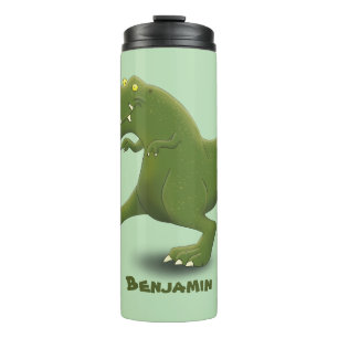 Funny T rex dinosaur cartoon humour Thermal Tumbler