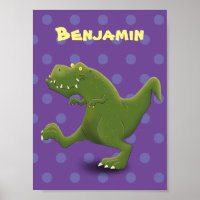 Funny t rex dinosaur cartoon illustration