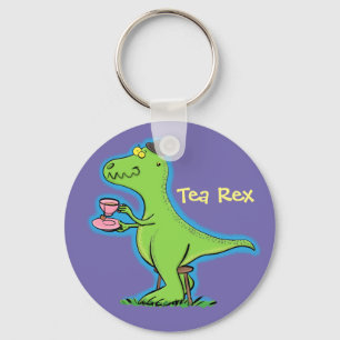 Funny T rex dinosaur cartoon Key Ring