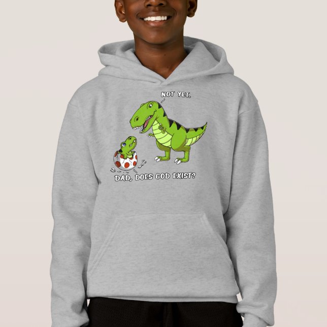 Funny T-Rex Dinosaur Dad Does God Exist Atheist (Front)
