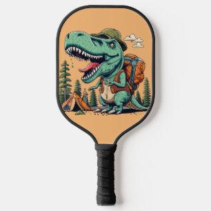 Funny T-rex Dinosaur Hiking Abstract Pickleball Paddle