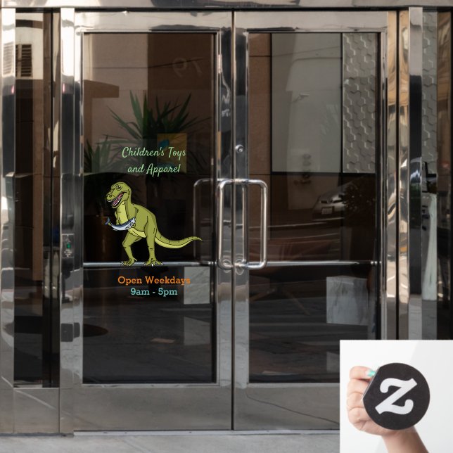 Funny T rex dinosaur illustration (Office Door)