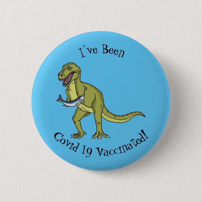Funny T rex dinosaur illustration 6 Cm Round Badge (Front)