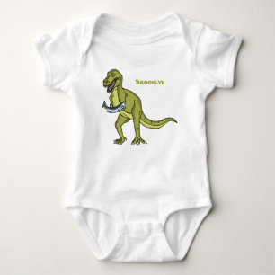 Funny T rex dinosaur illustration  Baby Bodysuit