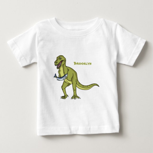 Funny T rex dinosaur illustration  Baby T-Shirt (Front)