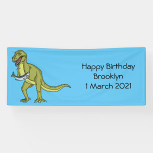 Funny T rex dinosaur illustration Banner