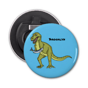 Funny T rex dinosaur illustration Bottle Opener