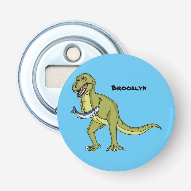 Funny T rex dinosaur illustration Bottle Opener (Front)