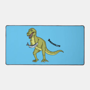 Funny T rex dinosaur illustration Desk Mat