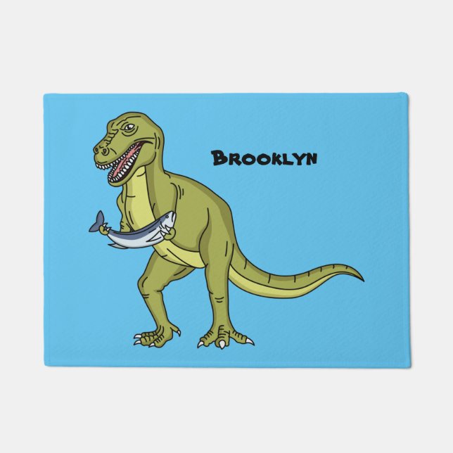 Funny T rex dinosaur illustration Doormat (Front)