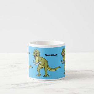 Funny T rex dinosaur illustration Espresso Cup