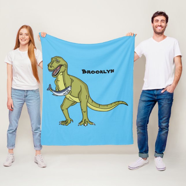 Funny T rex dinosaur illustration  Fleece Blanket (In Situ)