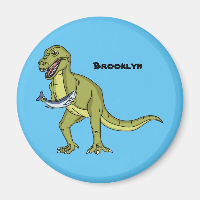 Funny T rex dinosaur illustration Magnet (Front)