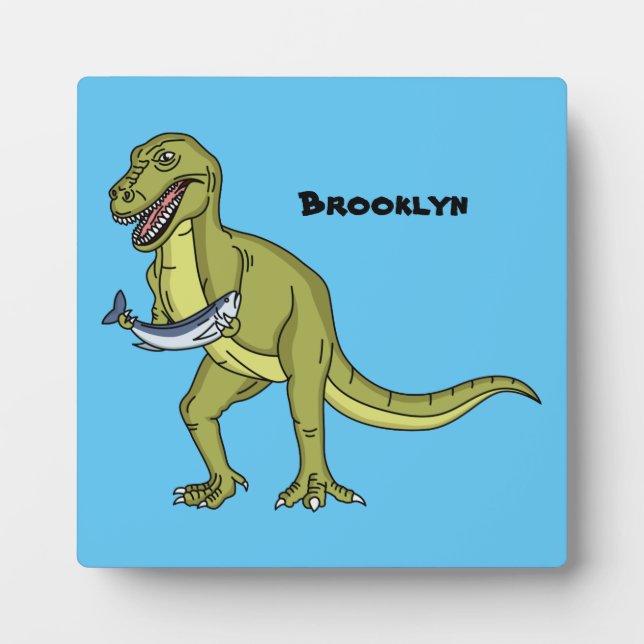 Funny T rex dinosaur illustration Plaque (Front)