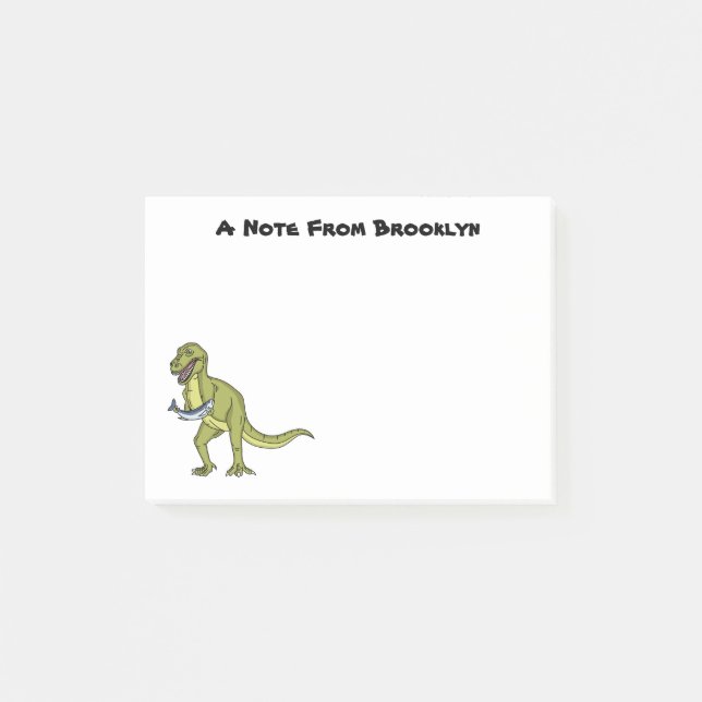 Funny T rex dinosaur illustration Post-it Notes (Front)