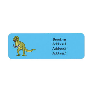 Funny T rex dinosaur illustration Return Address Label