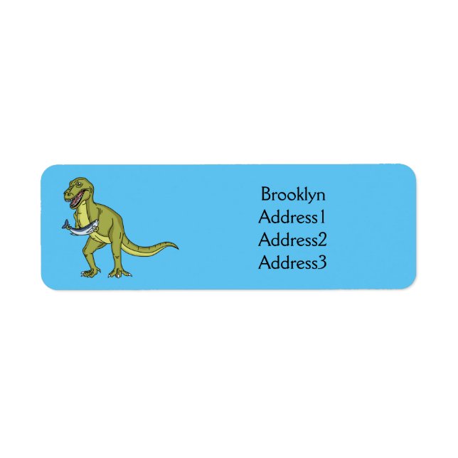 Funny T rex dinosaur illustration Return Address Label (Front)
