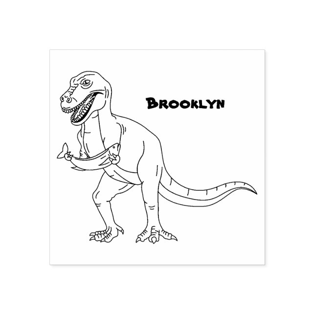 Funny T rex dinosaur illustration Rubber Stamp (Imprint)