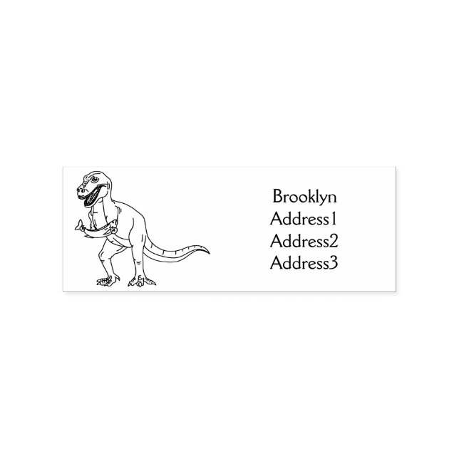 Funny T rex dinosaur illustration Rubber Stamp (Imprint)