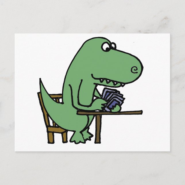 Funny T-Rex Dinosaur Playing Cards (Front)