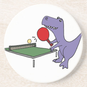 Funny T-Rex Dinosaur Playing Ping Pong Coaster