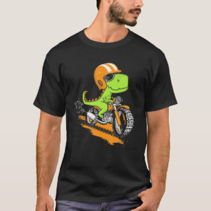 Funny T-Rex Dinosaur Riding Motorcycle Dino Biker T-Shirt