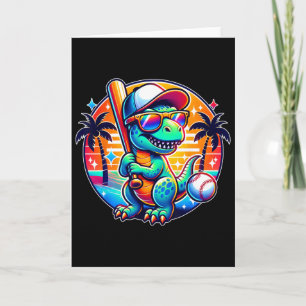 Funny T-rex Dinosaur Sell Player Kids Boys Toddler Card
