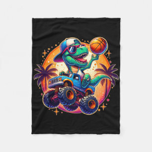 Funny T-rex Dinosaur Sketll Player Kids Toddlers Y Fleece Blanket