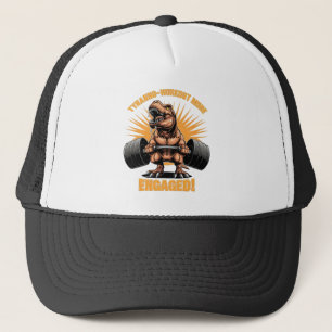 Funny T Rex Dinosaur Workout Fitness Gym Exercises Trucker Hat