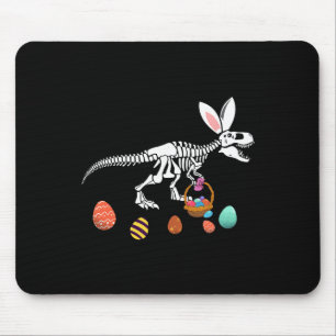 Funny T Rex Easter Skeleton Bunny Sket Egg Hunt Ea Mouse Pad