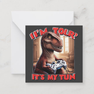 Funny T-Rex Gamer Quote Design Card