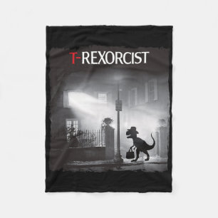 Funny T-rex Horror Parody Dinosaur Halloween Retro Fleece Blanket